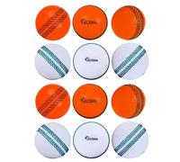Kosma Pack of 12 Pc Cricket Windball - 6Pc Each of Orange with Black Seam, White with Green Seam