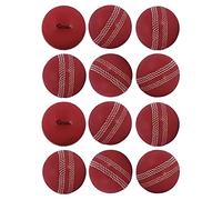 Kosma Pack of 12 Windball Cricket Ball | Indoor & Outdoor Soft Training Cricket Ball for Coaching Practice - Red with White Seam