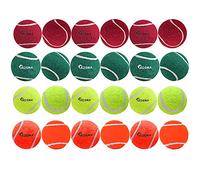 Kosma Pack of 24 Tennis Balls | Training Ball for Dogs, Super Bounce, Perfect for Begginer Cricket Training Practice (With carry bag - 6 Pc each Red, Orange, Yellow, Green)