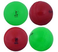 Kosma Pack of 4 Windball Cricket Ball | Indoor & Outdoor Soft Training Cricket Ball for Coaching Practice (Colour: 2 Pc Each Green, Red)