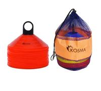 Kosma Pack of 50 MMulti Sports Training Space Marker Cone Set with Carry Stand | Agility Training Cones - Colour: Red