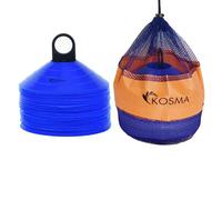 Kosma Pack of 50 Multi Sports Training Space Marker Cone Set with Carry Stand | Agility Training Cones - Colour: Blue, 19 cm (KG-26385)