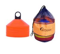 Kosma Pack of 50 Multi Sports Training Space Marker Cone Set with Carry Stand | Agility Training Cones - Colour: Orange