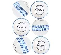 Kosma Pack of 6 Wind Cricket Training Balls | Soft Indoor & Outdoor Practice Balls for Coaching (White with Blue Seam)