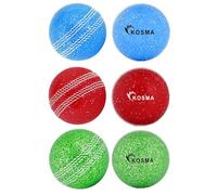 Kosma Pack of 6 Windball Cricket Ball | Soft Training Sparkle Shine Glitter Balls for Coaching Practice (2Pc Each Blue, Red, Green)