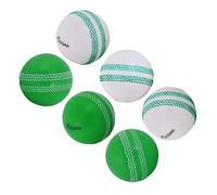 Kosma Pack of 6 Windball Practice Cricket Ball | Soft Training Balls | Sports & Outdoors - Colour: 3Pc Green with white Seam & 3Pc White with Green Seam