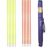 Kosma set of 12 Orange & Yellow (6 Pieces each) Speed Training Slalom Poles with metal spikes | Agility Training Equipment | Football Training Posts |Speed Training| 5ft x 25mm