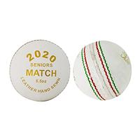 Kosma Set of 2 Leather Cricket Balls | Standard Size - 5.5 oz / 156 grams | Vegetable Tanned Leather Ball for Cricket Practice | White: Colour