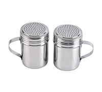 Kosma Set of 2 Stainless Steel Dredger Shaker with Handle | Flour Shaker | Chocolate Shaker - Size: 9.5 x 7cm