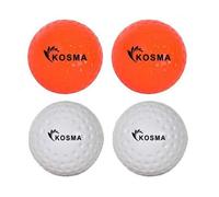 Kosma Set of 4 Dimple Hockey Ball | Outdoor Sports Practice Training Balls - 2 Orange, 2 White