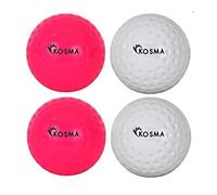 Kosma Set of 4 Dimple Hockey Ball | Outdoor Sports Practice Training Balls (2 Pink, 2 White)