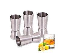 Kosma Set of 4 Stainless Steel Dual Measure Spirit Measuring Cup | Peg Measure | Double Jigger | Peg Measure for Bar, Party, Wine, Cocktail Drink Shaker, Shot Measure - 30/60 ml