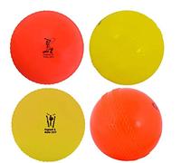Kosma Set of 4 Windball Cricket Ball | Indoor & Outdoor Soft Training Cricket Ball for Coaching Practic (2Pc Each of Orange & Yellow)