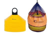 Kosma set of 50 Pc Multi Sports Training Space Marker Cone Set with Carry Stand | Perfect for Football and Sports | Agility Training Cones (Yellow), 19 cm (KG-26382)