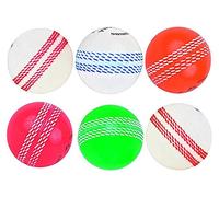 Kosma Set of 6 pc Windball Cricket Ball |Soft Training Balls - Red with White Seam, Pink with White Seam, Orange with White Seam, Green with White Seam, White with Pink seam, White with Blue Seam