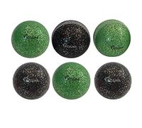 Kosma Set of 6 Windball Cricket Ball | Soft Training Sparkle Shine Glitter Balls for Coaching Practice- Colour: 3Pc Green, 3Pc Black