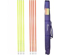 Kosma set of 8 Orange & Yellow (4 Pieces each) Speed Training Slalom Poles with metal spikes | Agility Training Equipment | Football Training Posts |Speed Training| 5ft x 25mm