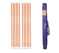 Kosma Speed Training Slalom Poles 5ft x 25mm with metal spike in Carry Bag (12 Pack - Orange) | Spring Loaded Agility Training Pole | Football Training Posts | Multi Sports Equipment - Fitness & Speed
