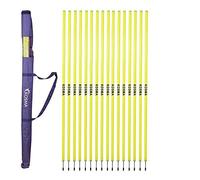 Kosma Speed Training Slalom Poles 5ft x 25mm with metal spike in Carry Bag (16 Pack-Yellow) | Spring Loaded Agility Training Pole | Football Training Posts | Multi Sports Equipment - Fitness & Speed