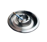 Kosma Stainless Steel Ashtray | Cigarette Ashtray for Indoor and Outdoor use | Modern Table top Ashtray | Smoking Ash Tray for Home, Office, Decoration - (Round - 16cm)