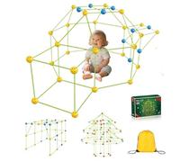 Kosmoflux 194 Pcs Kids Fort Building Kit DIY Christmas Tree STEM Toys for Ages 5+ Boys & Girls Den Construction Set with Storage Bag Creative Decor Indoor Outdoor