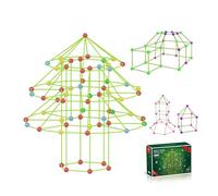 Kosmoflux DIY Christmas Tree Building Kit - 194 Pcs STEM Toys for Kids Ages 5+ Holiday Den Construction Set with Storage Bag Creative Fort Decor Activity