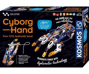 KOSMOS 617134 Cyborg Hand - Hydraulically Controlled XXL Robot Hand, Adjustable Size, Suitable for Left-Handed Users, Experiment Box for Children from 10-14 Years, Multilingual Instructions (English