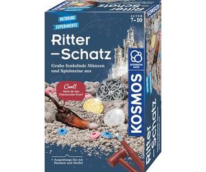 Kosmos 657994 Knight's Treasure, Dig Sparkling Coins and Tokens, for Medieval Fans and Small Archaeologists, Experiment Set with Hammer and Chisel, for Children from 7-10 Years