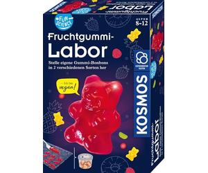 Kosmos 658106 Fun Science Fruit Gum Laboratory, Vegan Sweets Making, Various Flavours and Shapes, Make Your Own Rubber Candies, Experiment Set for Children from 8-12 Years