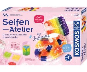 Kosmos 671518 Soap Studio, Create Dreamlike Individual Pieces, Complete Set with Casting Moulds, Tools, Paints, Raw Mass, Experiment Box for Girls and Boys from 8-12 Years for Cosmetics and Chemistry