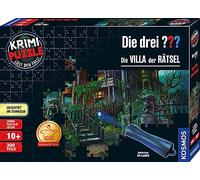 KOSMOS 697976 - Crime Puzzle: The Three ??? - The Villa of the Riddles, glows in the dark, 300 pieces with UV lamp, reading - puzzles - solving puzzles, for children from 10 years