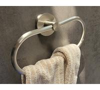 Kosmos Tec Towel Ring Metal Stainless Steel Look Matte Brushed Oval