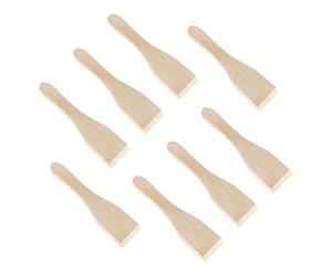 Kosmosta 8 Pack Wooden Raclette Spatulas, Natural Raw Wood Mini Scrapers for Cheese Pans, Non-Scratch Utensils Safe for Non-Stick Pans, Raclette Grills, Fondue & Small Cookware