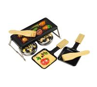 Kosmosta Portable Mini Cheese Raclette Grill for 2 Persons - Non-Stick Melter with Grill Plate, 2 Spirit Fuel Burners, 2 Spatulas & Metala Foldable Rack for Camping, Picnics, BBQs & Outdoor Cooking