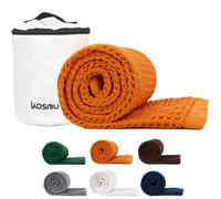 KOSMU Luxury Japanese Cotton Waffle Bath Towel | Plush, Absorbent, and Quick Dry | Free Storage Bag Included (Coral Orange, 170 x 85 cm)