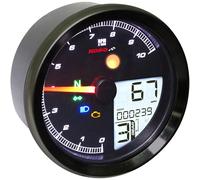 KOSO Digital multifunctional cockpit, TNT-04 rev counter / speedometer with black ring, black