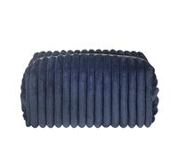 Kososuru Elegant Corduroy Stripe Makeup Bag, Portable Cosmetic Bag for Women, Small Travel Zipper Makeup Pouch, Navy blue, Fashion