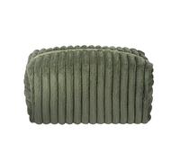 Kososuru Elegant Corduroy Stripe Makeup Bag, Portable Cosmetic Bag for Women, Small Travel Zipper Makeup Pouch (Dark green)