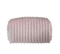 Kososuru Elegant Corduroy Stripe Makeup Bag, Portable Cosmetic Bag for Women, Small Travel Zipper Makeup Pouch, Light pink, Fashion