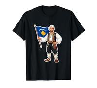 Kosovo Boy Traditional Flag Heritage Value Graphic T-Shirt, Men, Black, M