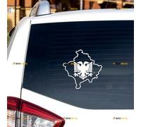 Kosovo Map Albania Double-Headed Eagle Sticker Decal Vinyl - 2 Pack White 15.2cm - for Car Boat Laptop Cup No Background Die-Cut