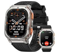 KOSPET Tank M3 Ultra Smart Watch with GPS, 1.96'' AMOLED HD Display, 480mAh Large Battery, 5ATM&IP69 Waterproof, AI Voice Assistant, Rugged Military Full Metal Body Smartwatch for Android iOS (Silver)
