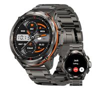 KOSPET Tank T3 Ultra GPS Smart Watch for Men, 60 Days Battery, 1.43" AMOLED Rugged Full Metal Body Military Smartwatch, 5 ATM Waterproof, Heart Rate/Sleep Monitor, Android iOS (Stainless Steel Strap)