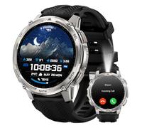 KOSPET TANK T4C Smart Watch for Men, GPS, LED Flashlight, Full Metal Body, Walkie-Talkie, Bluetooth Calling, 1.5” AMOLED, 50M Waterproof, 50-Day Battery Life, Heart Rate, SpO2, Sleep Monitor (Silver)