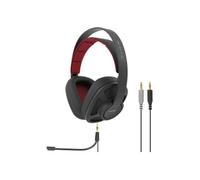 Koss GMR540A ISO Over-Ear Closed-Back Gaming Headphones, Detachable Boom Microphone, Ultra Lightweight and Durable Design, Black and Red