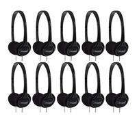 Koss KPH7 Lightweight Portable On-Ear Headphones Bundle (Black, 10-Pack)