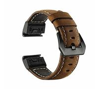 KOSSMA 20 22 26mm Leather Watchband For Garmin Fenix 7X 7 7S 6X 6 6S Pro 5X 5 5SPlus 3HR 935 D2 Watch Quick Release Easyfit Band Straps (Color : Brown, Size : 26mm Fenix 7X)