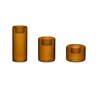 Kosta Boda Happy candle holder 3 pieces Amber
