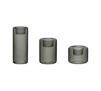 Kosta Boda Happy candle holder 3 pieces Anthracite