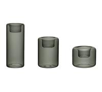 Kosta Boda - Happy Candle Holder 3 Pieces, Anthracite - Anthracite
